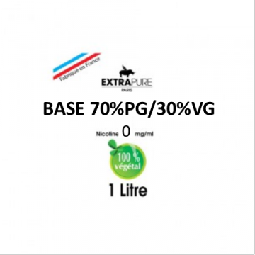 Extrapure - BASE 70 PG 30 VG en 0mg/ml - 1Litre