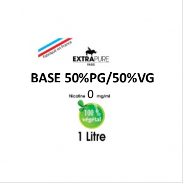 Extrapure - BASE 50 PG 50 VG en 0mg/ml - 1Litre