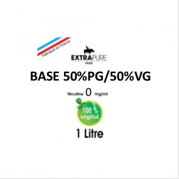 Extrapure - BASE 50 PG 50 VG en 0mg/ml - 1Litre Extrapure - BASE 50 PG 50 VG en 0mg/ml - 1Litre