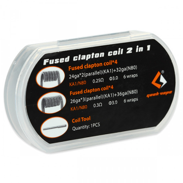FUSED CLAPTON 2 en 1 (8pcs) de GEEKVAPE - 4x0.25 & 4x0.30 F201