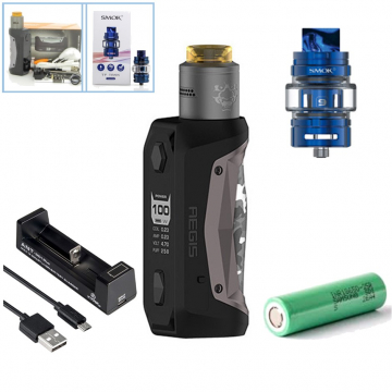 KIT AEGIS SOLO 100W+TENGU+TF TANK+CHARGEUR (Gun Métal) par GEEKVAPE KIT AEGIS SOLO 100W+TENGU+TF TANK+CHARGEUR (Gun Métal) par GEEKVAPE