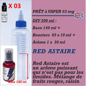 PRÊT A VAPER 200 ml en RED ASTAIRE 3mg de NICOTINE