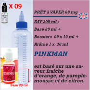 PRÊT A VAPER 200 ml en PINKMAN 9mg de NICOTINE