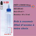 PRÊT à VAPER BASE 50/50 - 80 ml + 09 mg de NICOTINE + FLACON TWIST 230 ml