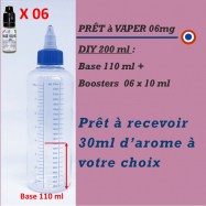 PRÊT à VAPER BASE 50/50 - 110 ml + 06 mg de NICOTINE + FLACON TWIST 230 ml